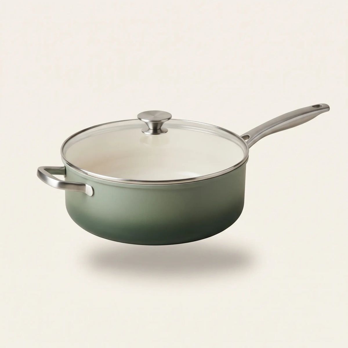 Der Sauteur 28 — Sauteuse mit Glasdeckel in Salbeigrün