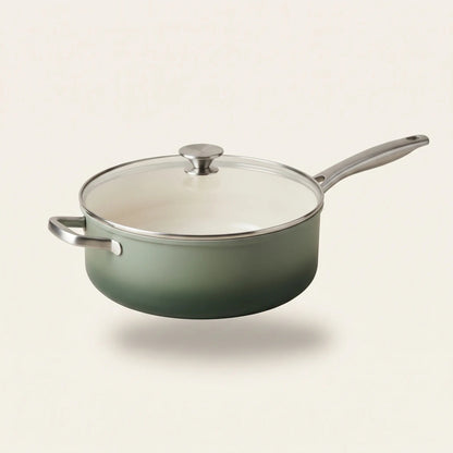 Der Sauteur 28 — Sauteuse mit Glasdeckel in Salbeigrün